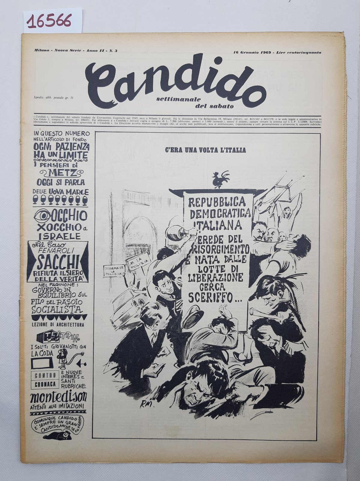 Candido settimanale del sabato numero 3 16 gennaio 1969