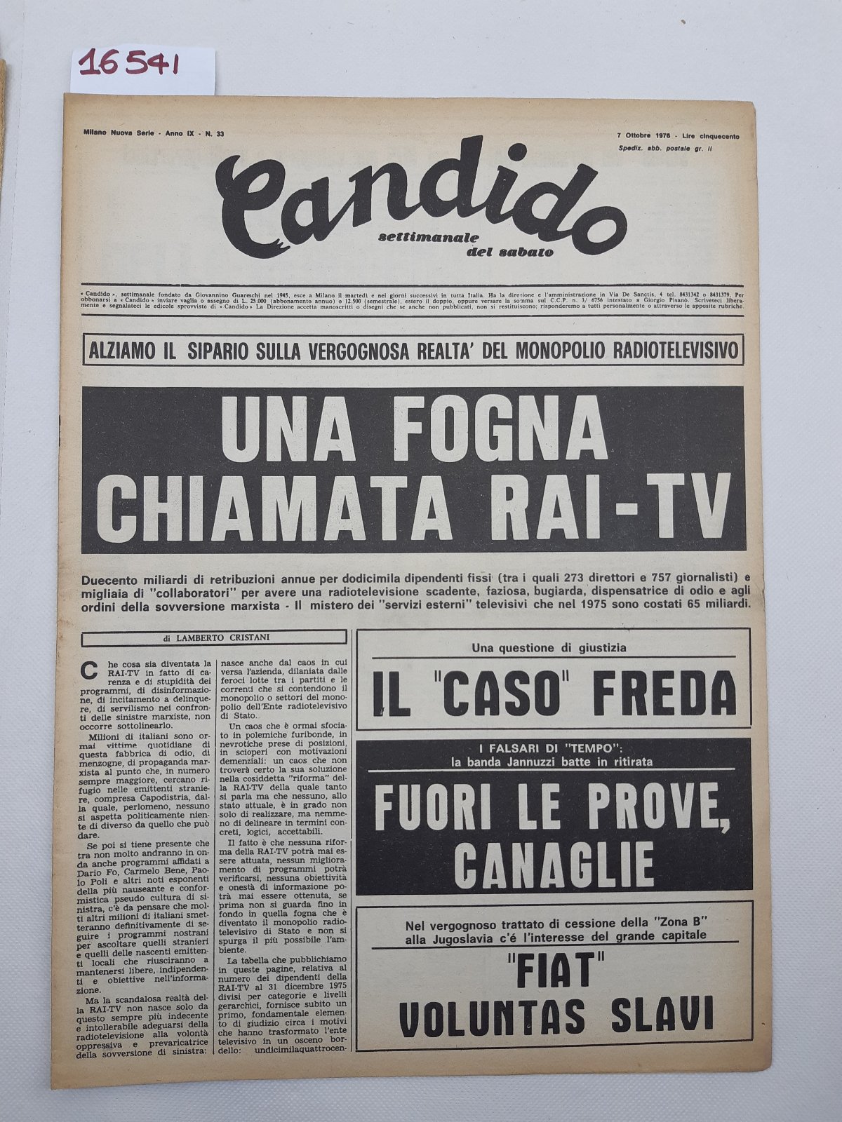Candido settimanale del sabato numero 33 7 ottobre 1976