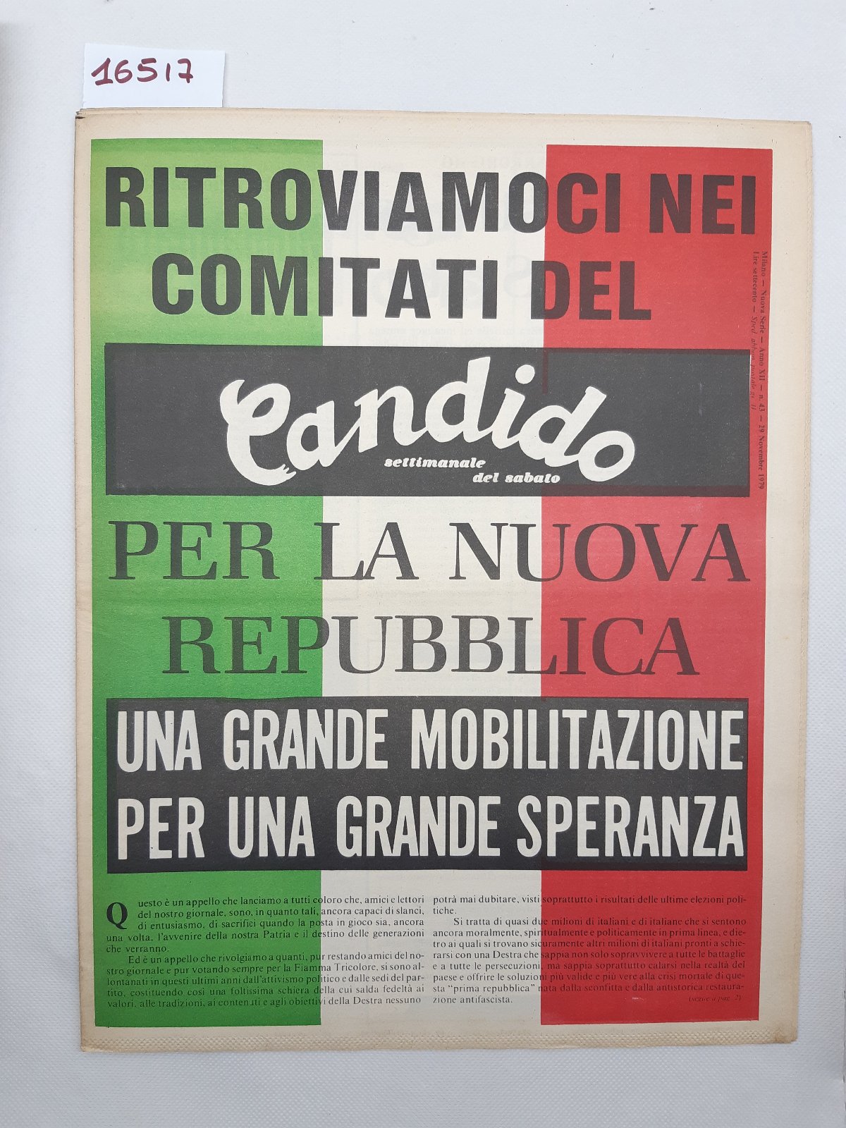 Candido settimanale del sabato numero 43 29 novembre 1979