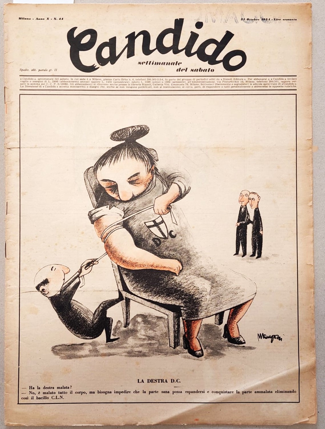 Candido settimanale del sabato numero 44 31 ottobre 1954