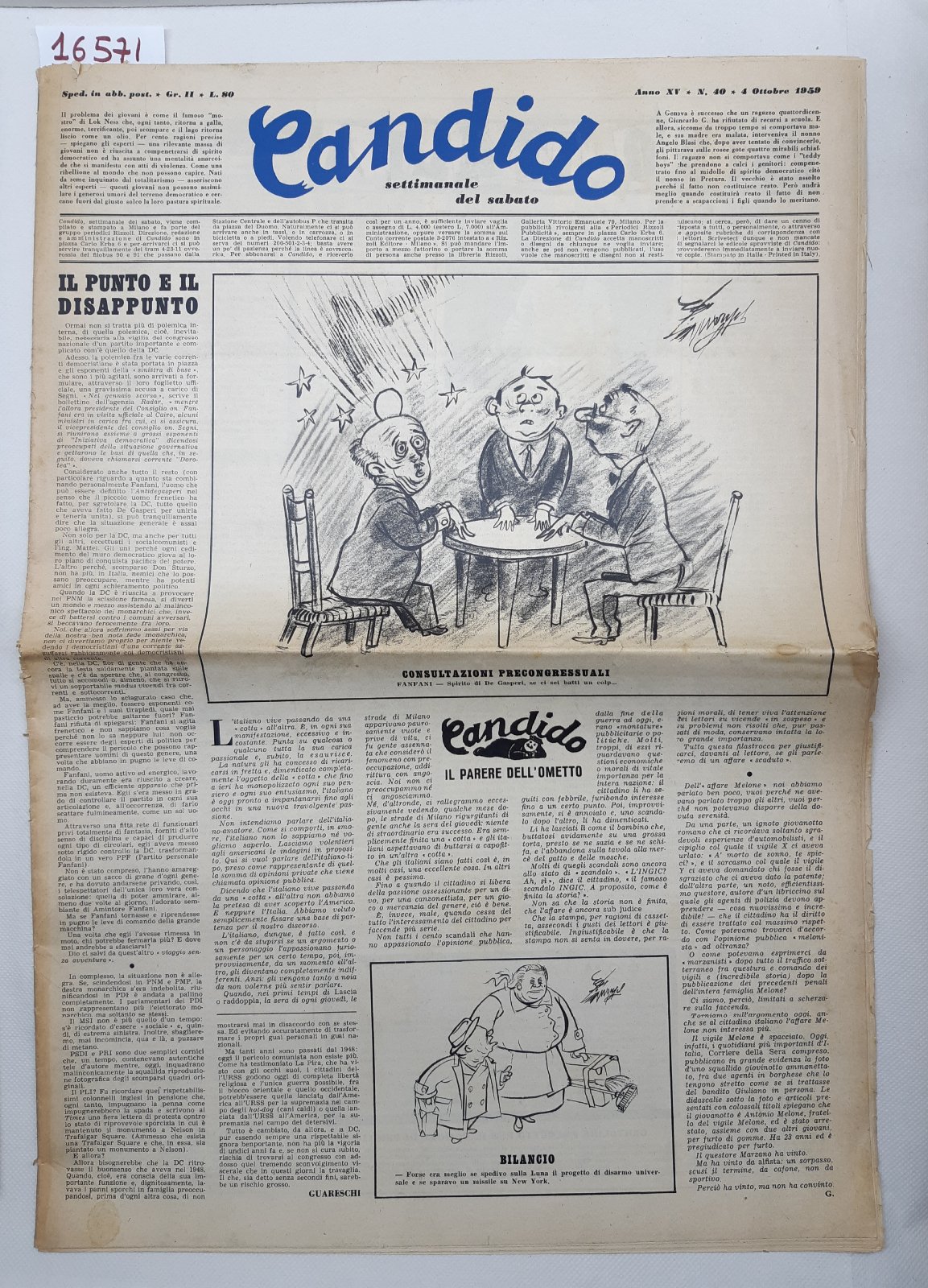 Candido settimanale del sabato numero 44 ottobre 1959