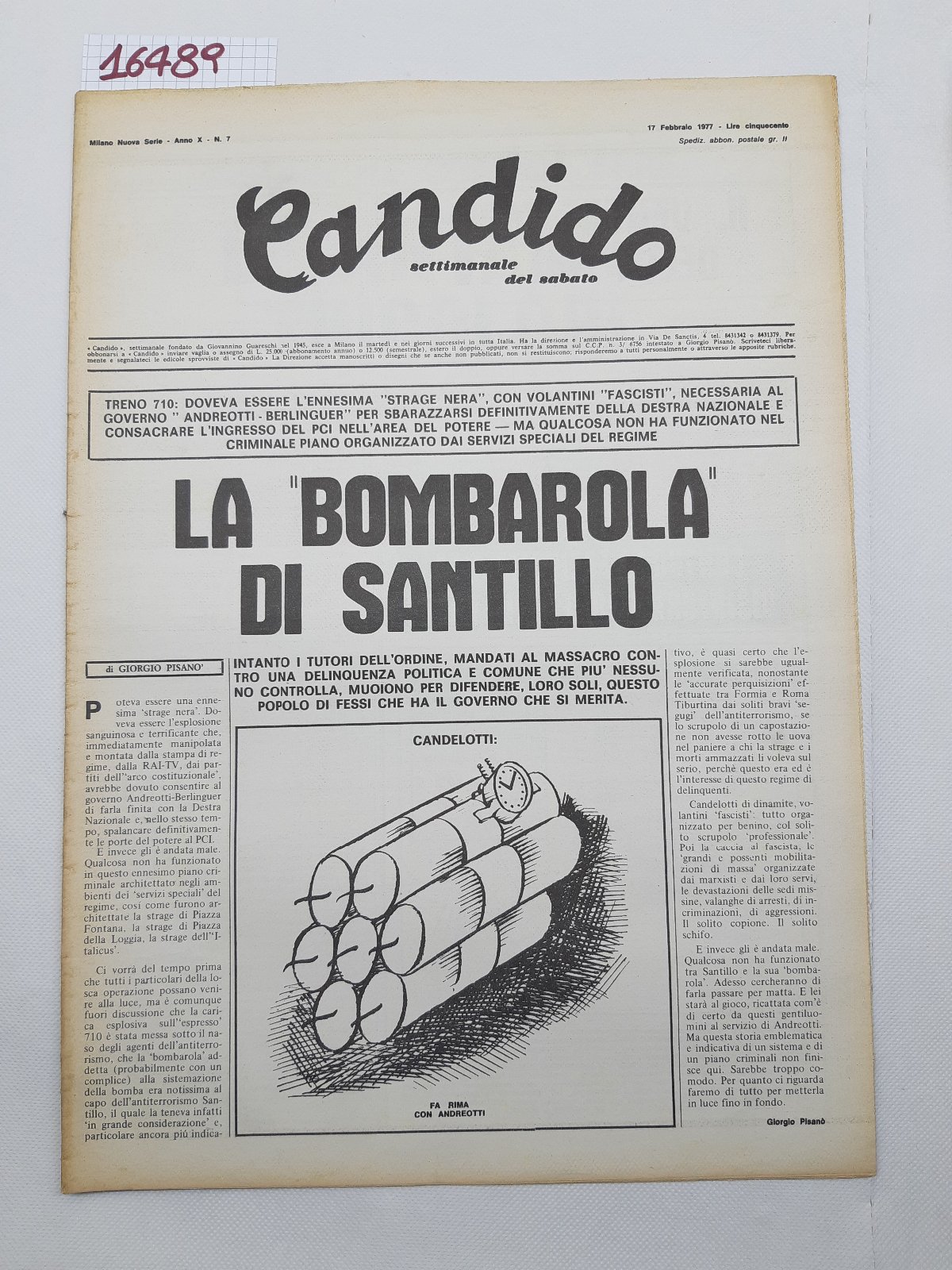 Candido settimanale del sabato numero 7 17 febbraio 1977