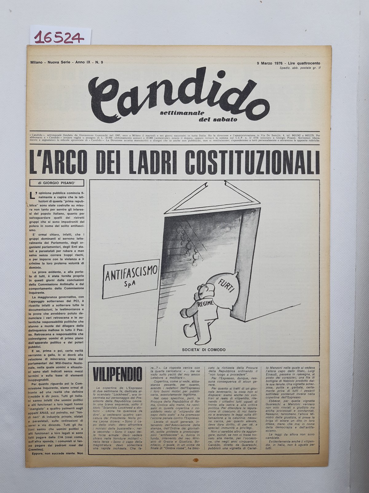 Candido settimanale del sabato numero 9 marzo 1976