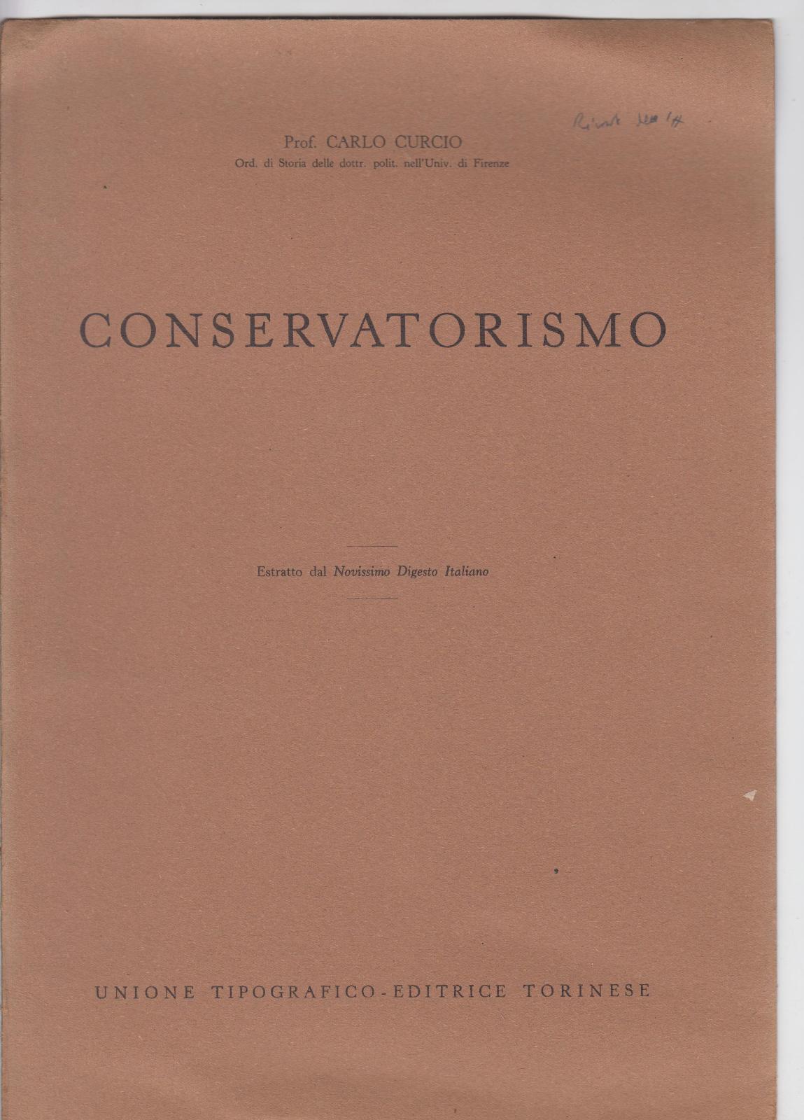 Carlo Curcio Conservatorismo estratto Novissimo Digesto italiano UTET