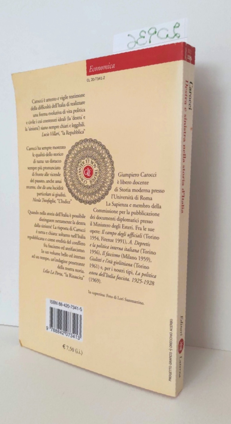 Carocci Destra e sinistra nella storia italiana Laterza 1° edizione …