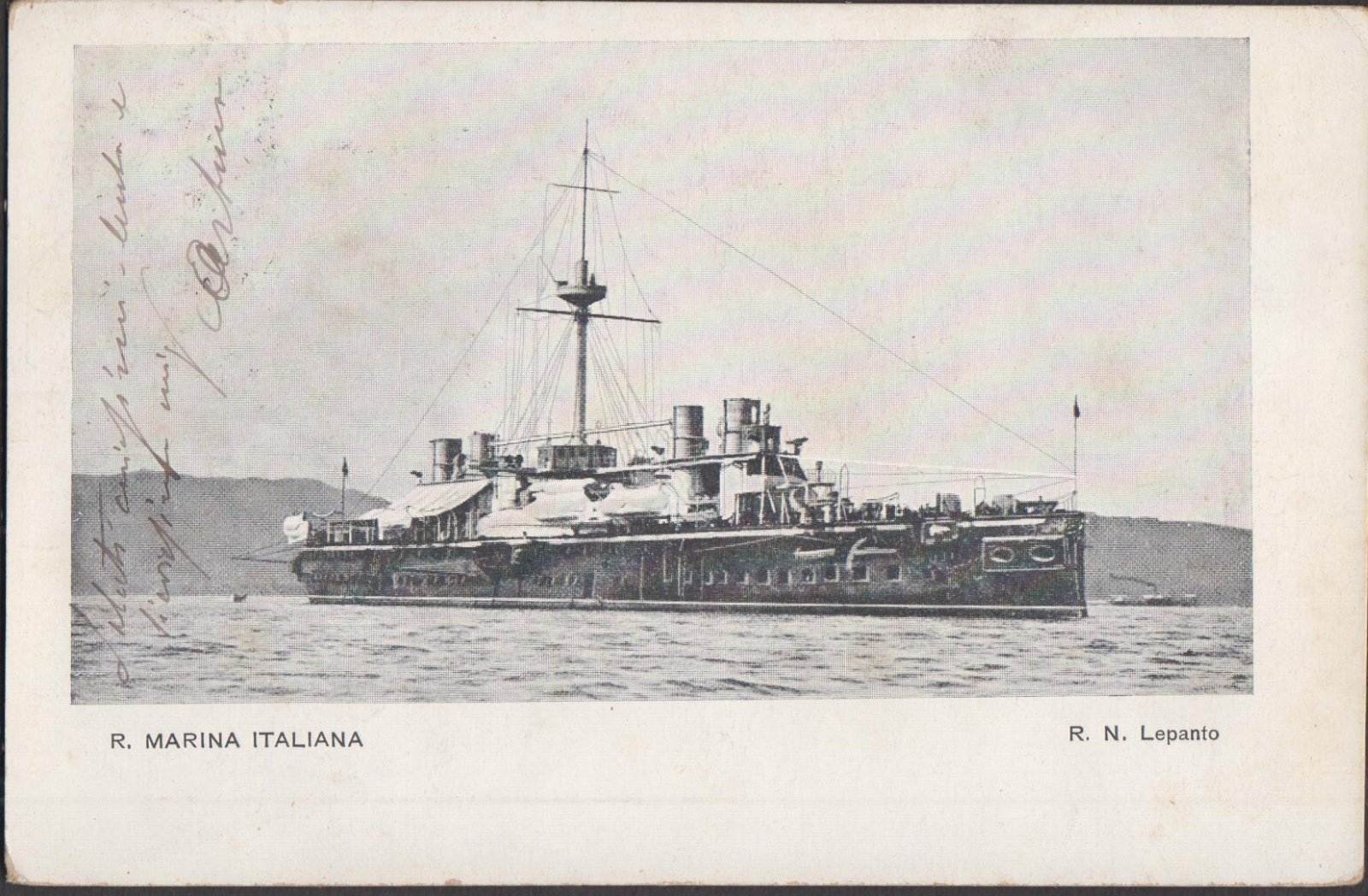 Cartolina Marina Italiana R. N. Lepanto vg 1905