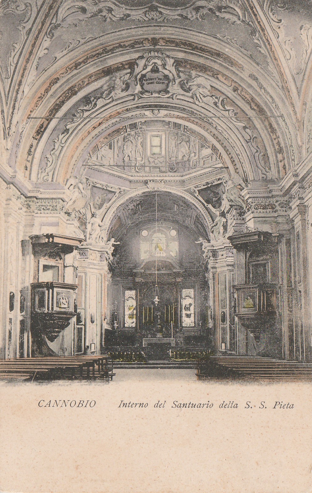 Cartolina Piemonte Verbania Cannobio Interno del Santuario della S.S. Pietà …