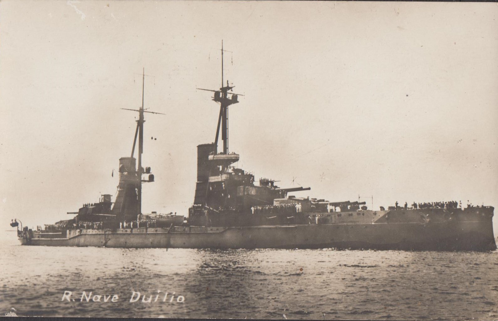 Cartolina R. Nave Duilio Viaggiata 1919