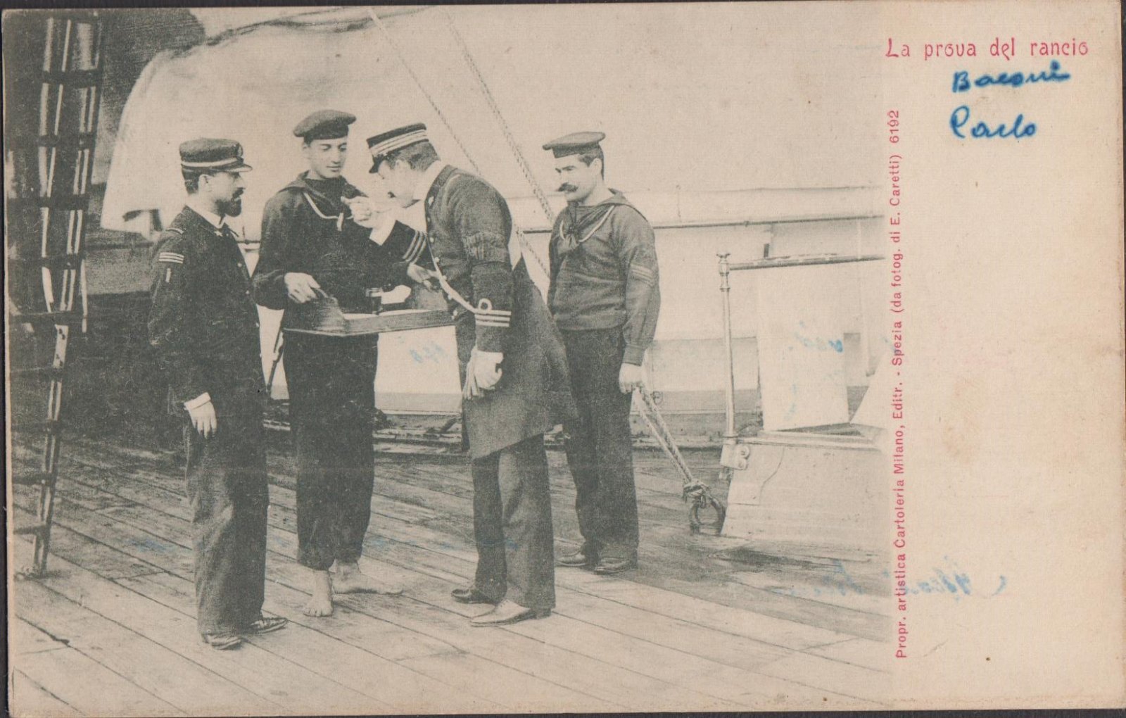 Cartolina Serie Vita di bordo: La prova del rancio nvg …