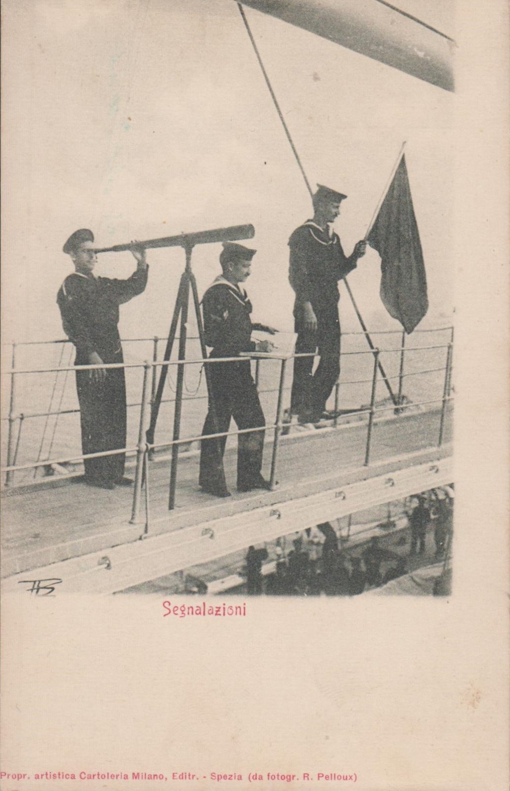 Cartolina Serie Vita di bordo: Segnalazioni nvg 1901