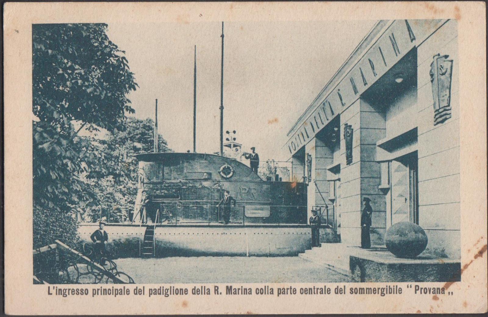 cartolina Soomergibile Provana ingresso padiglione R. Marina nvg