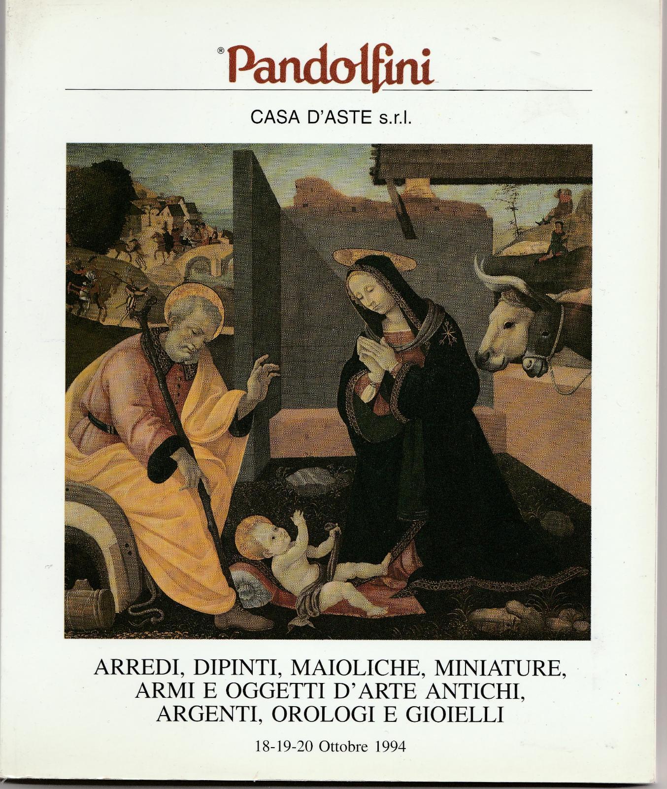 Casa d'Aste Pandolfini Ottobre 1994 Arredi, Dipinti, Maioliche, Etc L5485