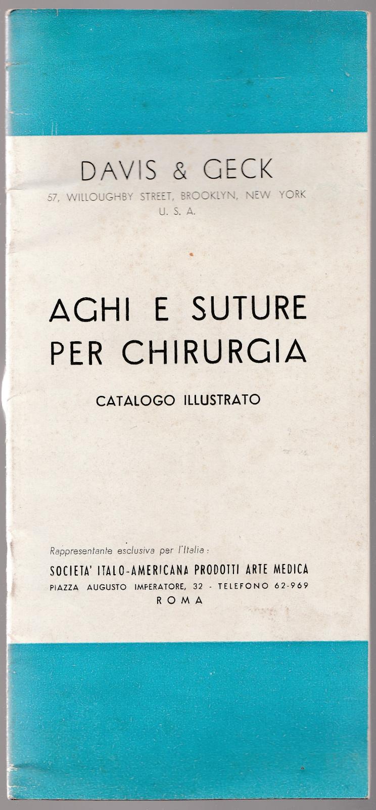 Catalogo Aghi E Suture Per Chirurgia Ditta Davis & Geck …