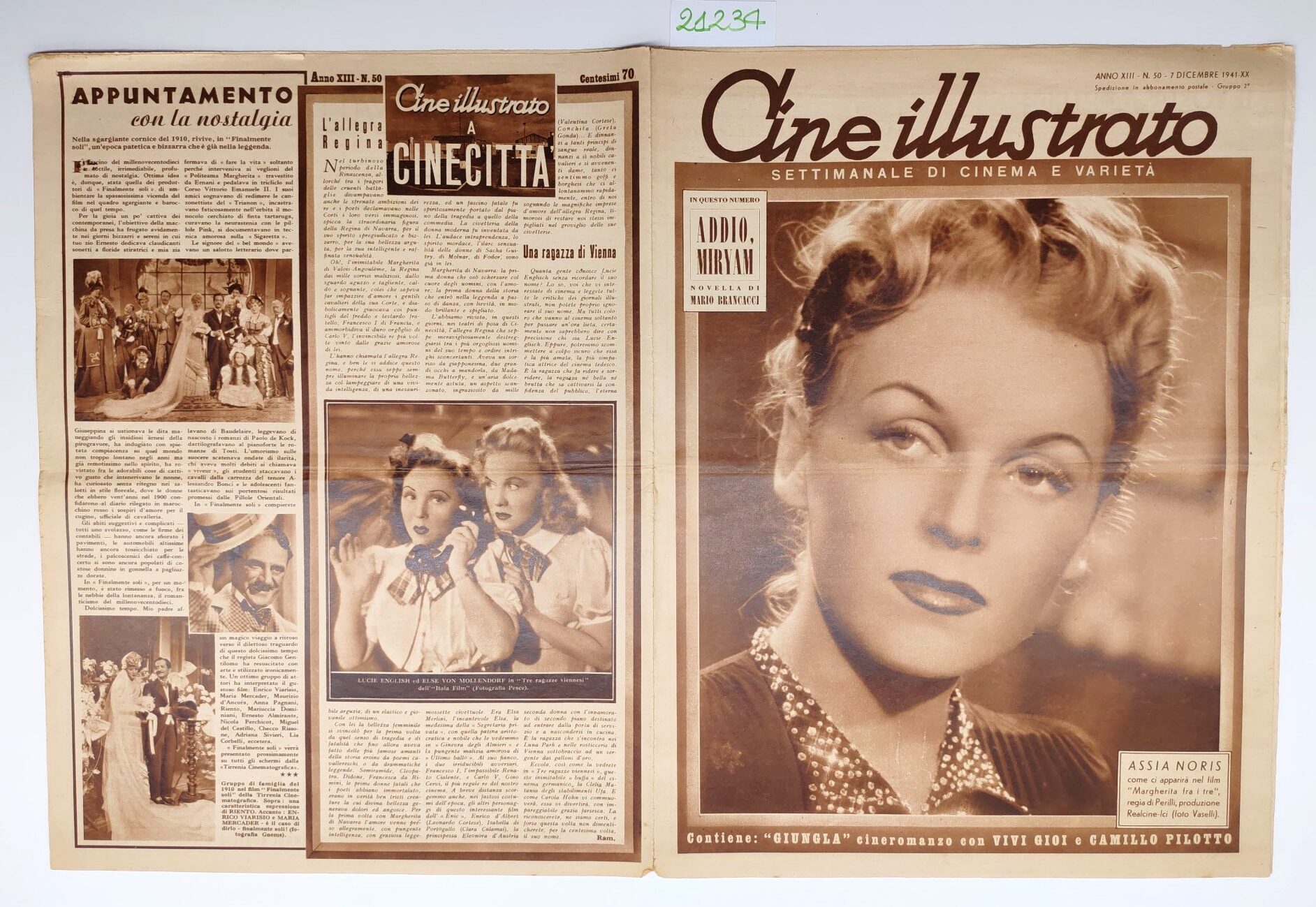 Cine illustrato settimanale di cinema e varietà numero 50 7 …