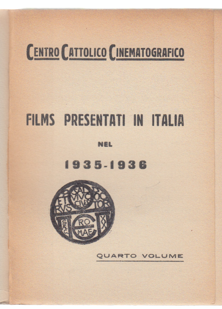 Cinema-Segnalazioni Cinematografiche 1935-1936 1∞ Ediz. Volume IV -L3343