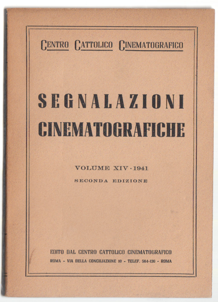 Cinema-Segnalazioni Cinematografiche 1941 2∞ Ediz. Volume XIV-L3332