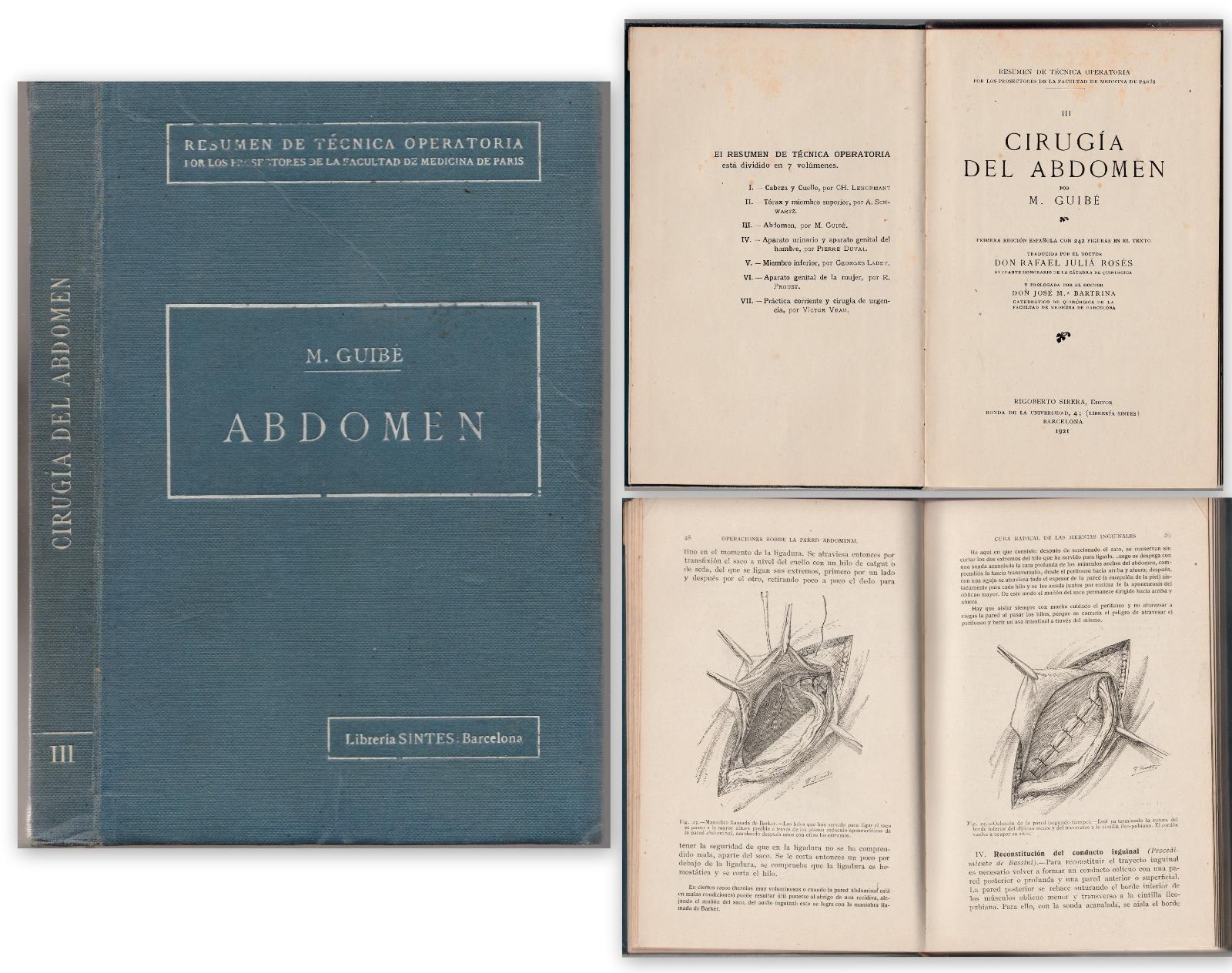 CIRUGIA DEL ABDOMEN Por M. Giube Barcelona 1921-L4941
