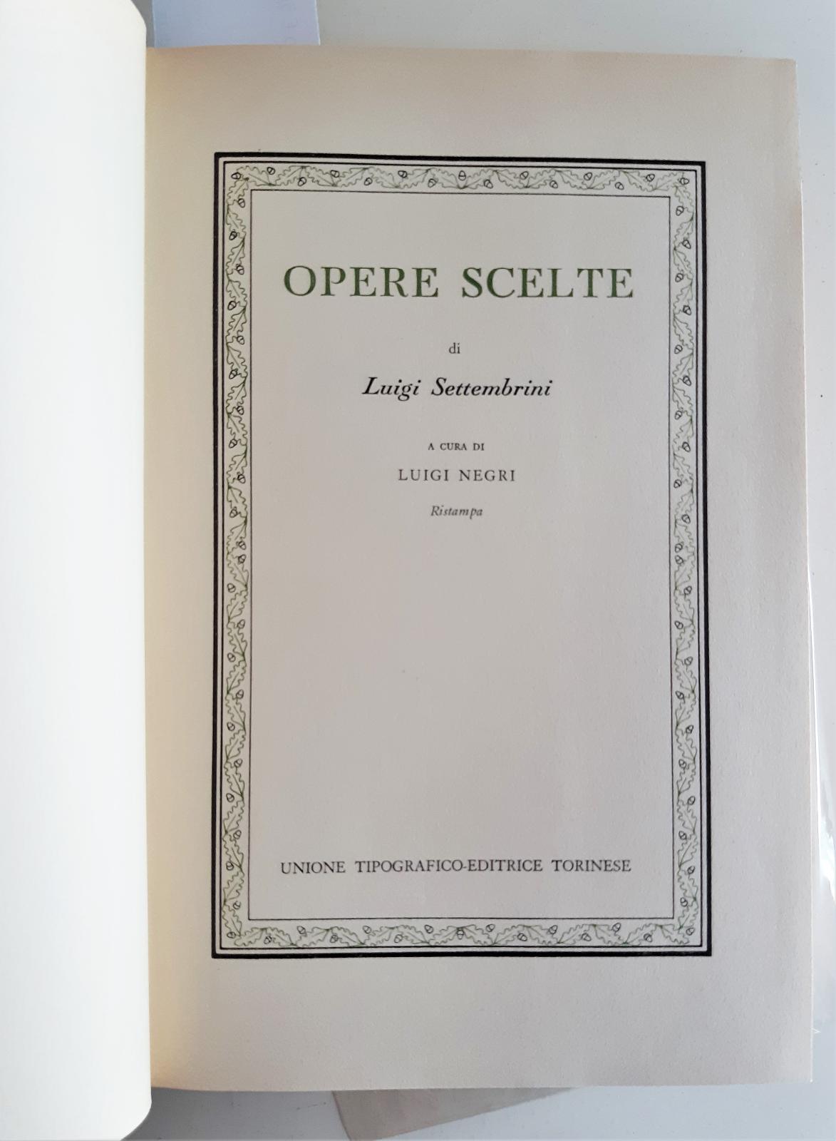 Classici UTET Opere scelte di Luigi Settembrini a cura di …