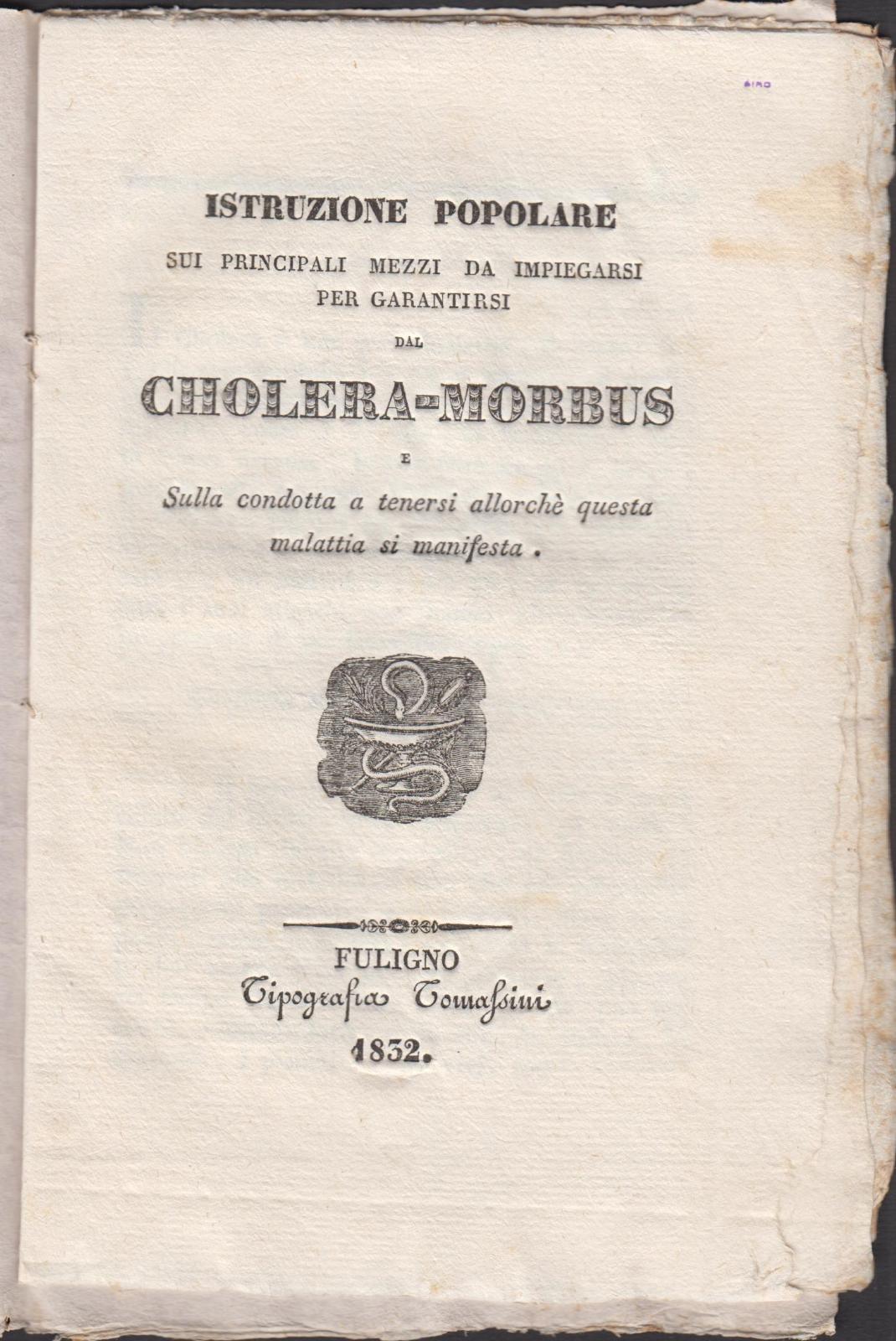 Colera Istruzione Popolare sui principali mezzi da impiegarsi per garantirsi …