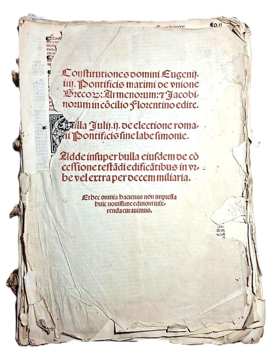 Constitutiones domini Eugenij 4. pontificis maximi de vnione Grecorum, Armenorum, …