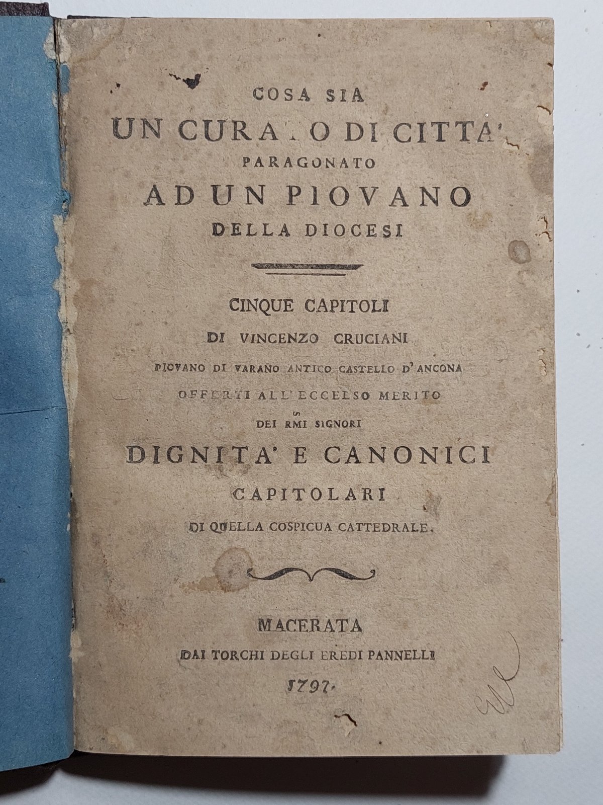 Cosa sia un curato di città paragonato ad un Piovano …