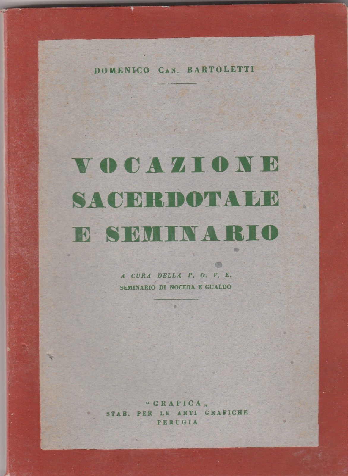 D. C. Bartoletti Vocazione Sacerdotale E Seminario Grafica 1945 L3686b