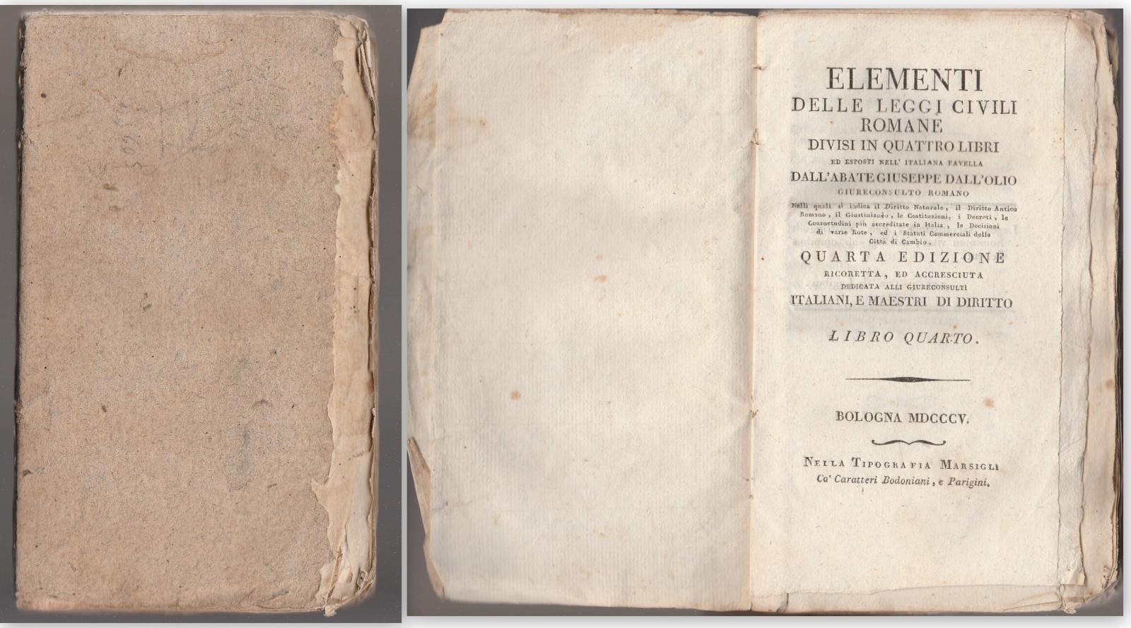 Dall'olio Elementi Delle Leggi Civili Romane Divisi In 4 Libri …