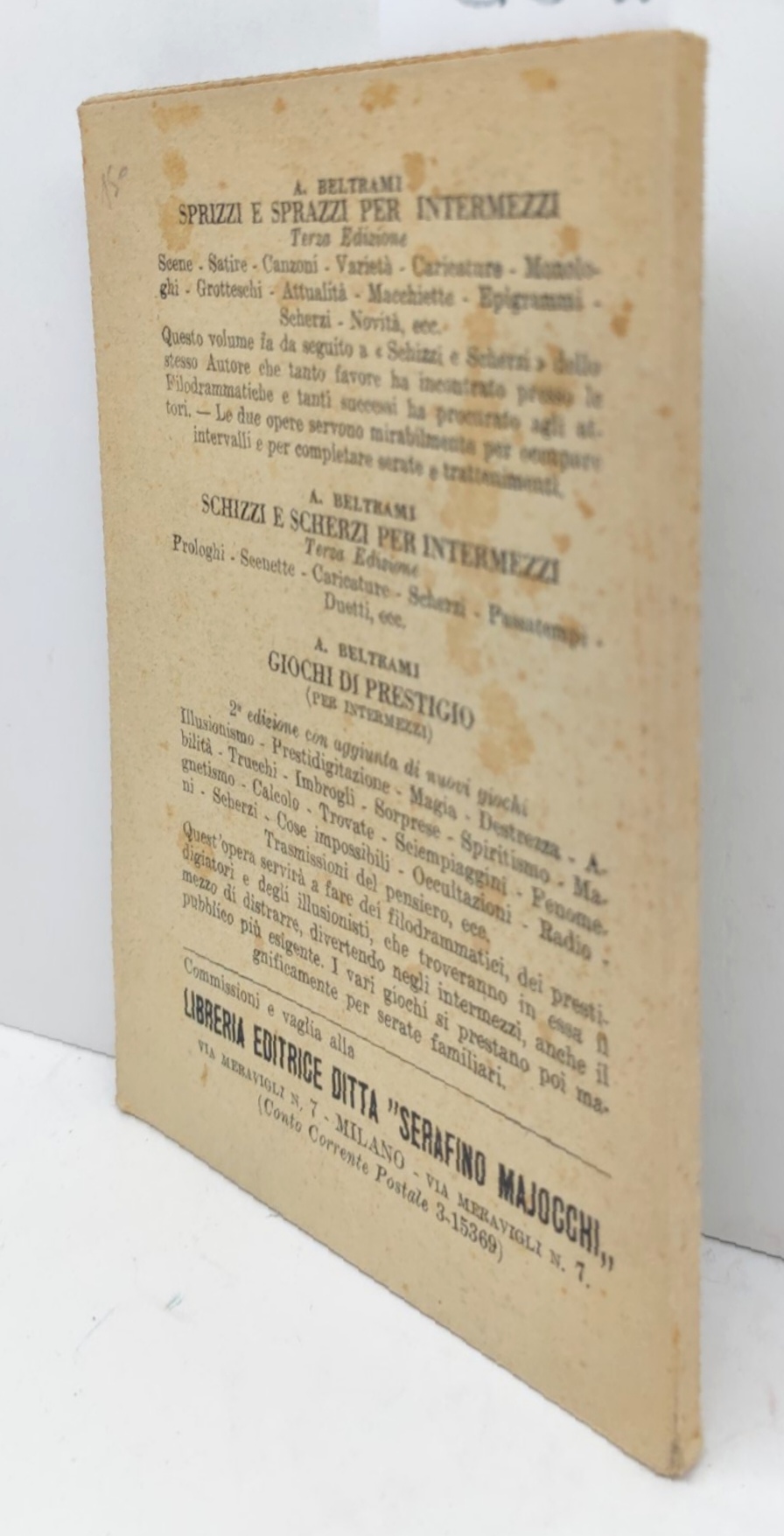 Dante Coccia L'arte della recitazione manuale del filodrammatico Majocchi 1946