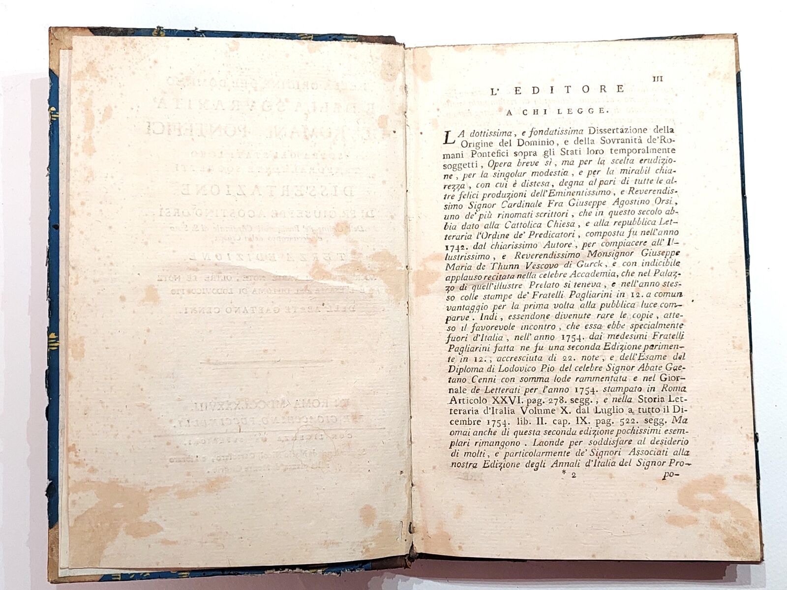 Della origine del dominio e della sovranità de' romani Pontefici …