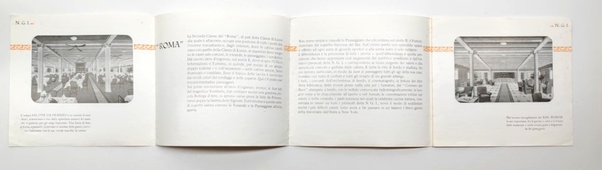 Depliant Pubblicità Navigazione generale italiana Roma linea Express Genova - …