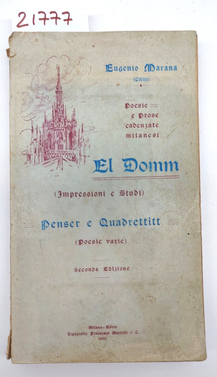 Eugenio Manara El Domm Penser e Quadrettitt poesie e prose …
