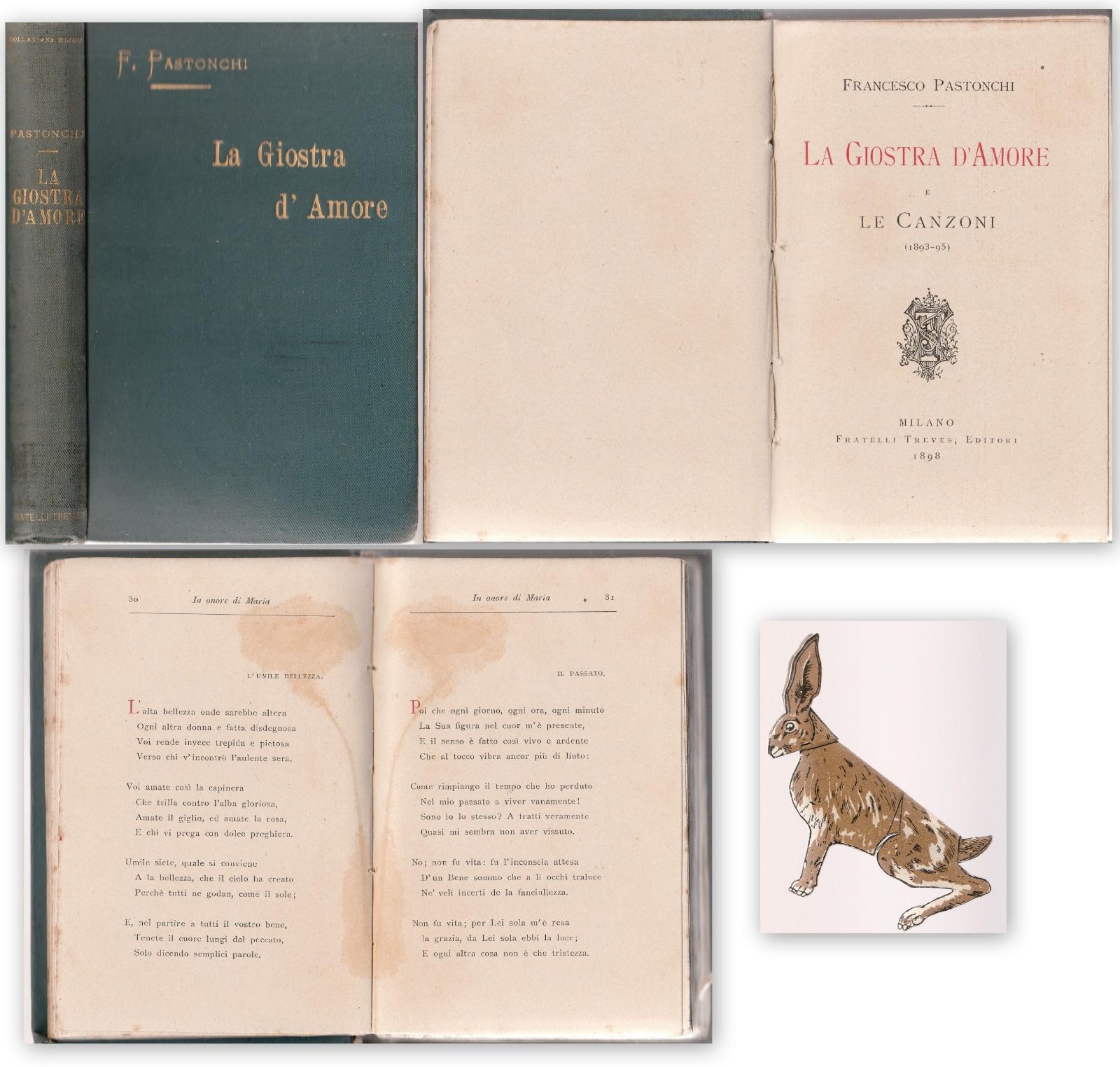 F. Pastonchi La Giostra D'amore E Le Canzoni (1893-95) Treves …