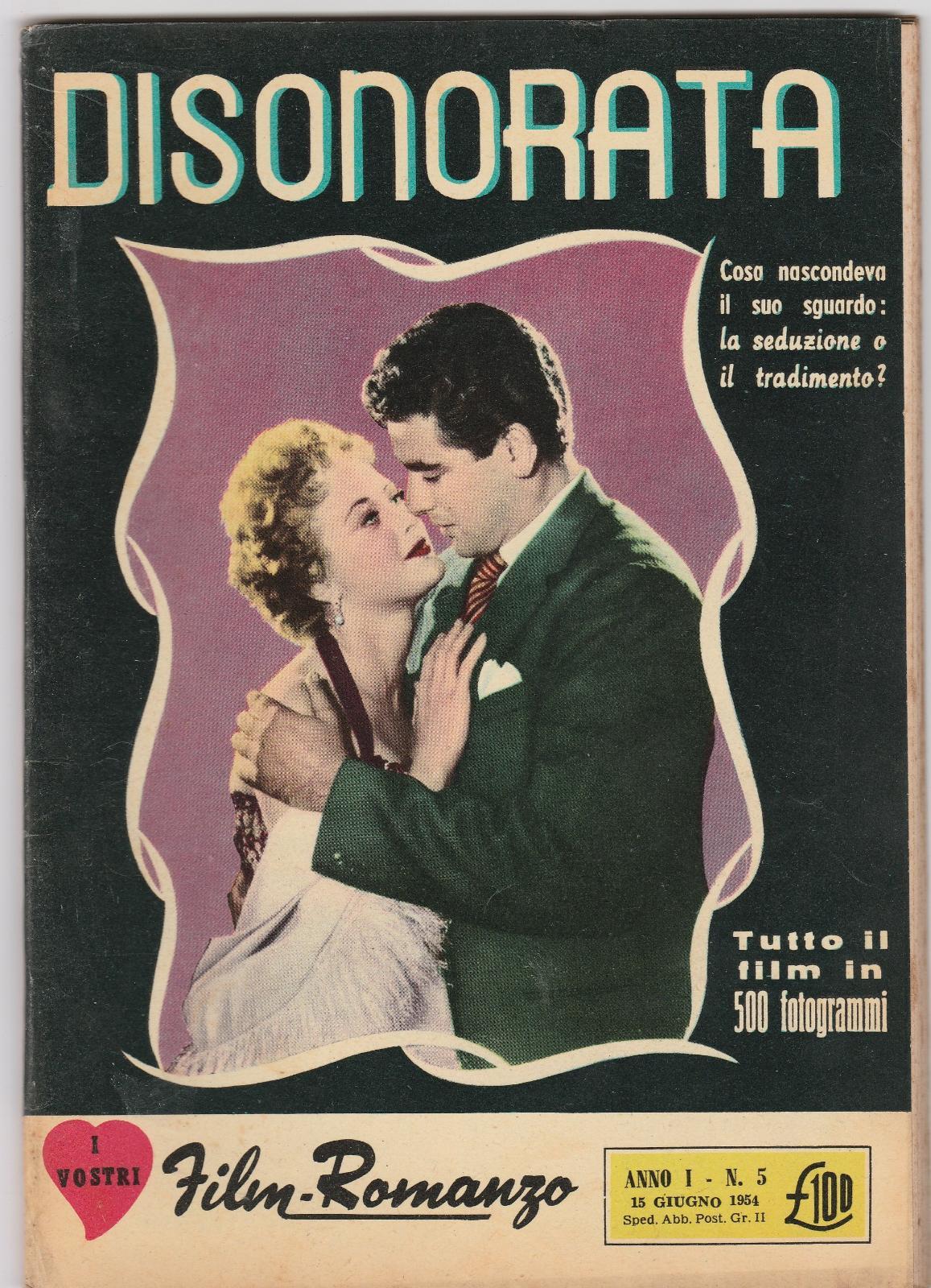 Film-Romanzo Disonorata Senza Colpa Con M. Vitale, A. Farnese, 1954 …