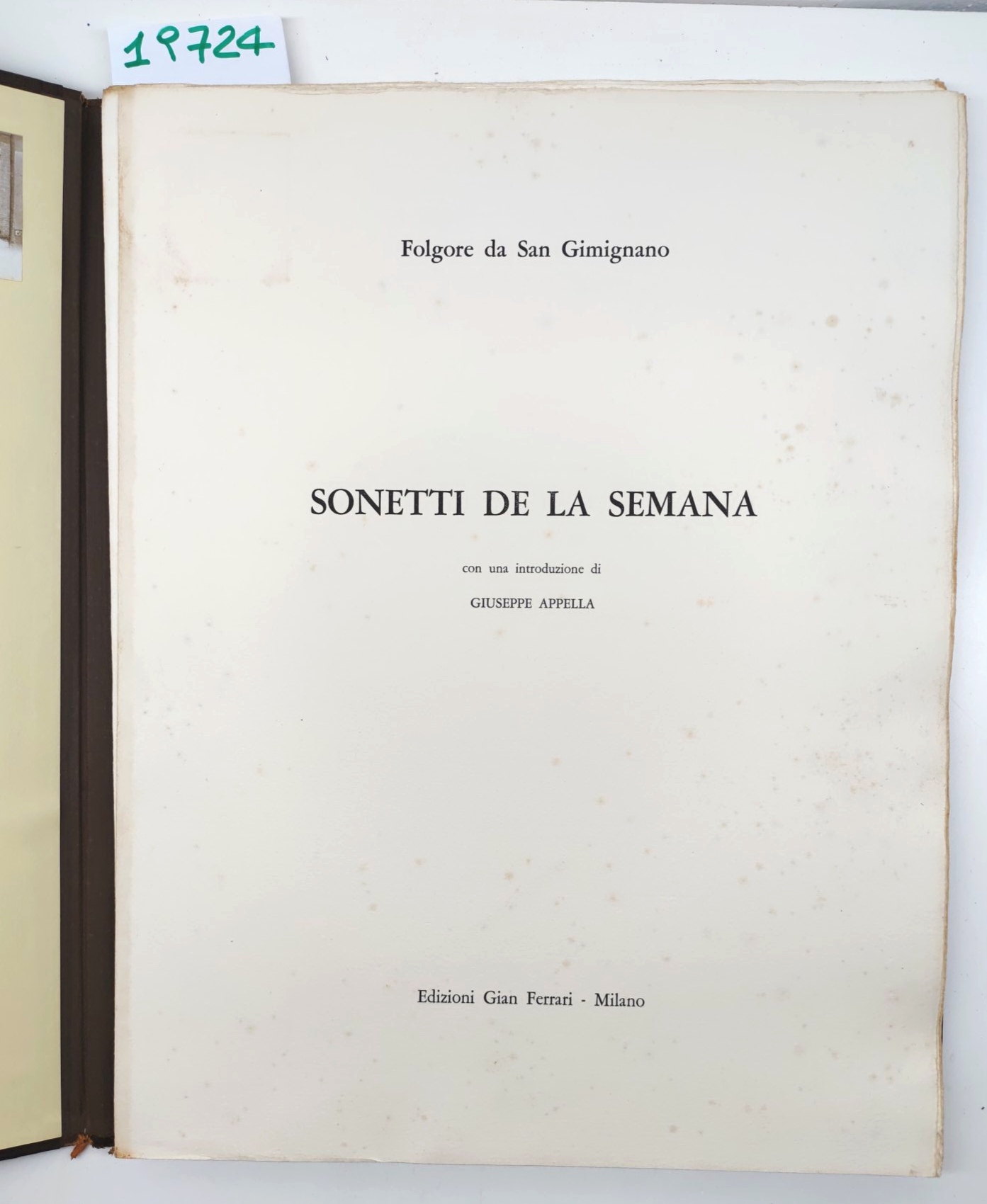 Folgore di San Gimignano Sonetti de la semana Gian Ferrari …