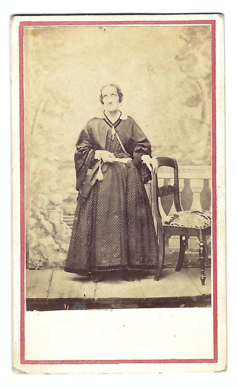 Foto photo cdv albumina gentildonna con ventaglio in posa by …