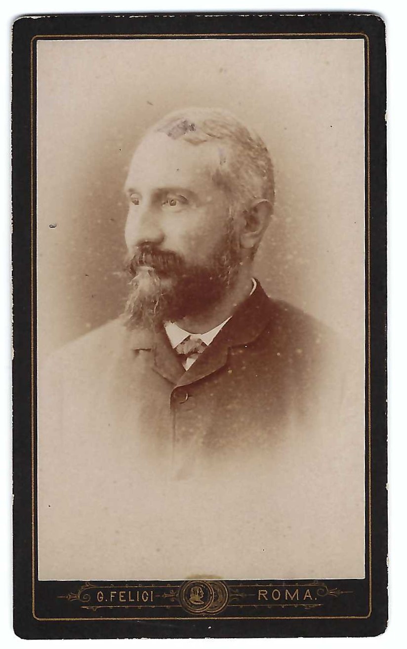 Foto photo cdv albumina gentiluomo con barba in posa by …