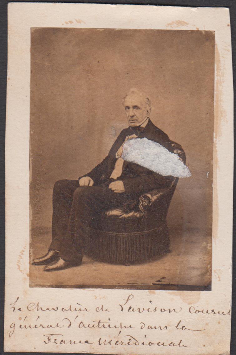 Foto photo cdv albumina Le chavalier de Levis on Couriel …