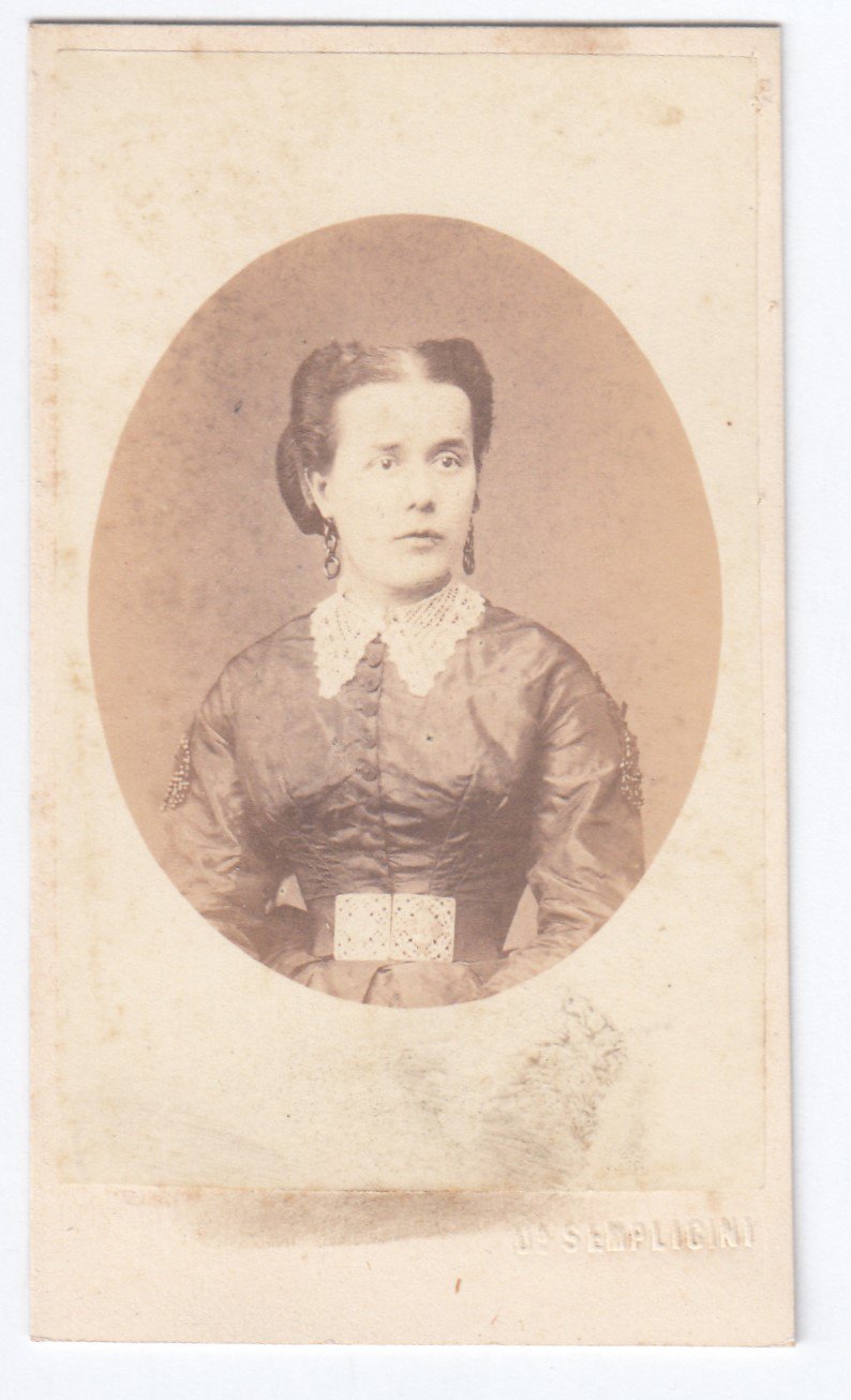 Foto photo cdv gentildonna in ovale in posa by U …