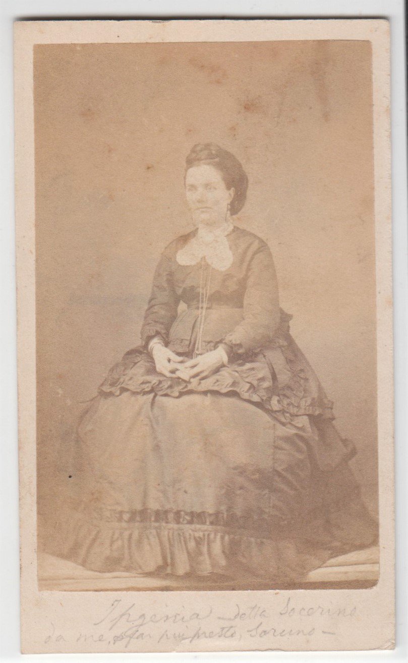 Foto photo cdv gentildonna in posa by anonimo 1875 c.a.