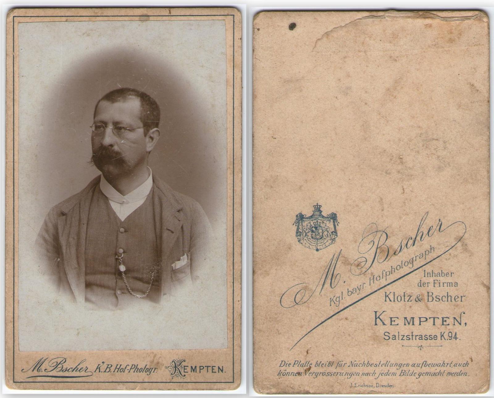 Foto photo gentiluomo con occhiali by M. Bscher Kempten cdv …