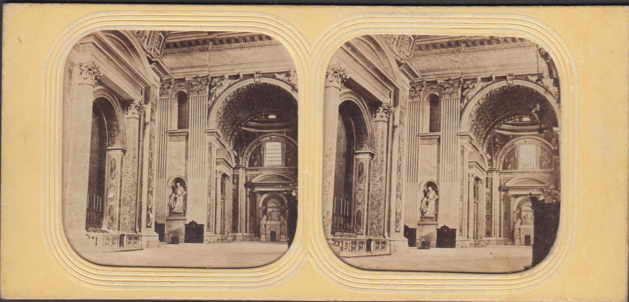 Foto stereoscopica interno chiesa San Pietro Roma by anonimo 1880 …