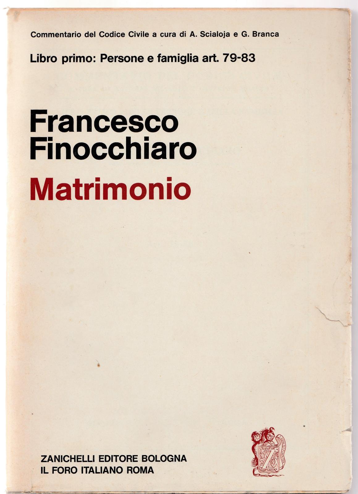 Francesco Finocchiaro Matrimonio Zanichelli 1971-L4790