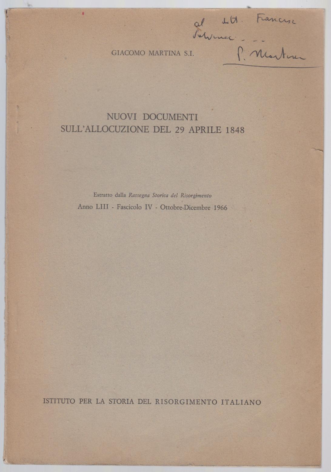 G. Martina - Nuovi Documenti Sull'allocuzione Del 29 Aprile 1848 …