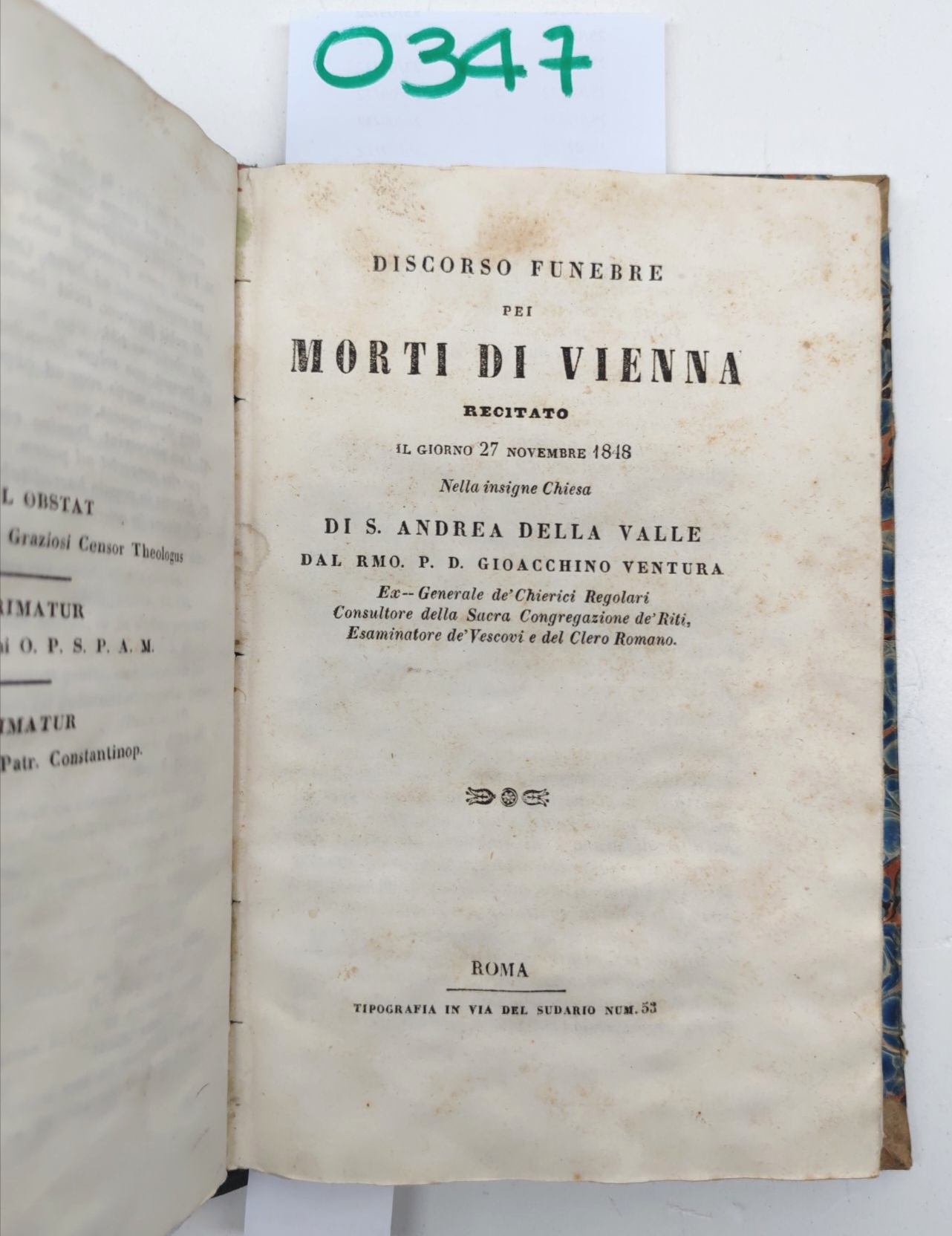 G. Ventura-Elogi Funebri Di Daniello O'connel-Per I Morti Di Vienna-G.Graziosi