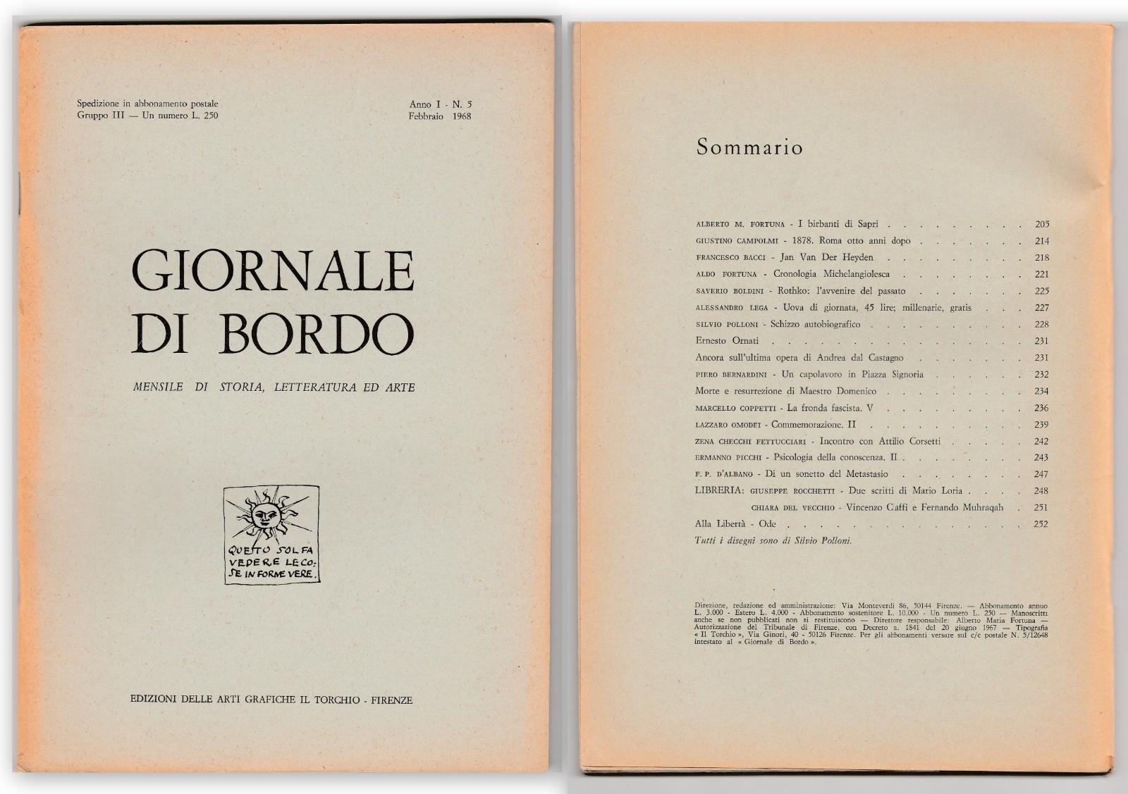Giornale Di Bordo Mensile Di Storia Letteratura Arte Anno I …