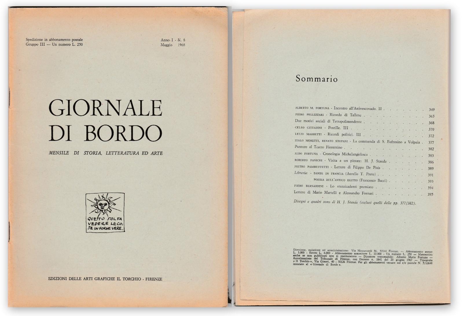 Giornale Di Bordo Mensile Di Storia Letteratura Arte Anno I …