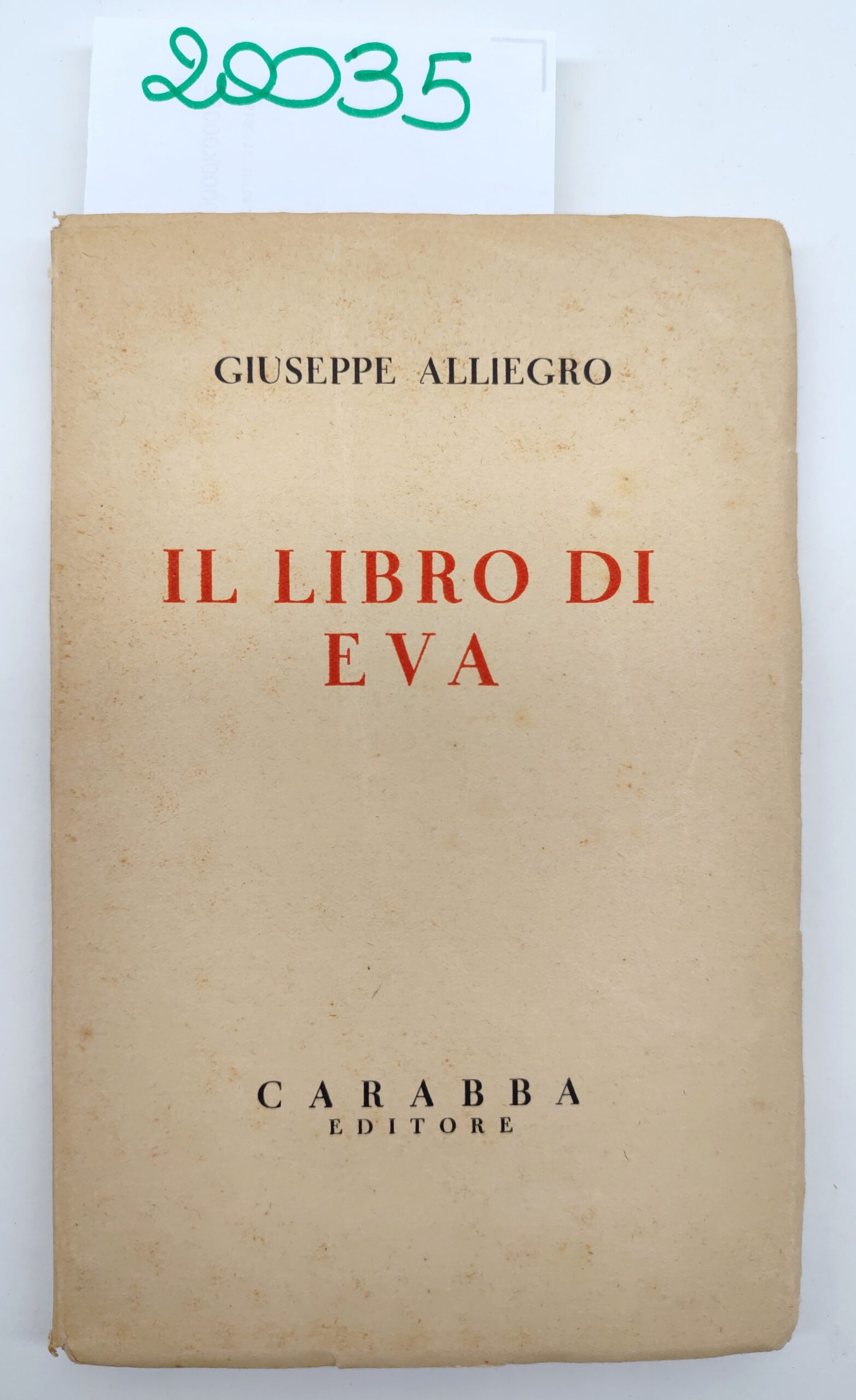 Giuseppe Alliegro Il libro di Eva Carabba 1937