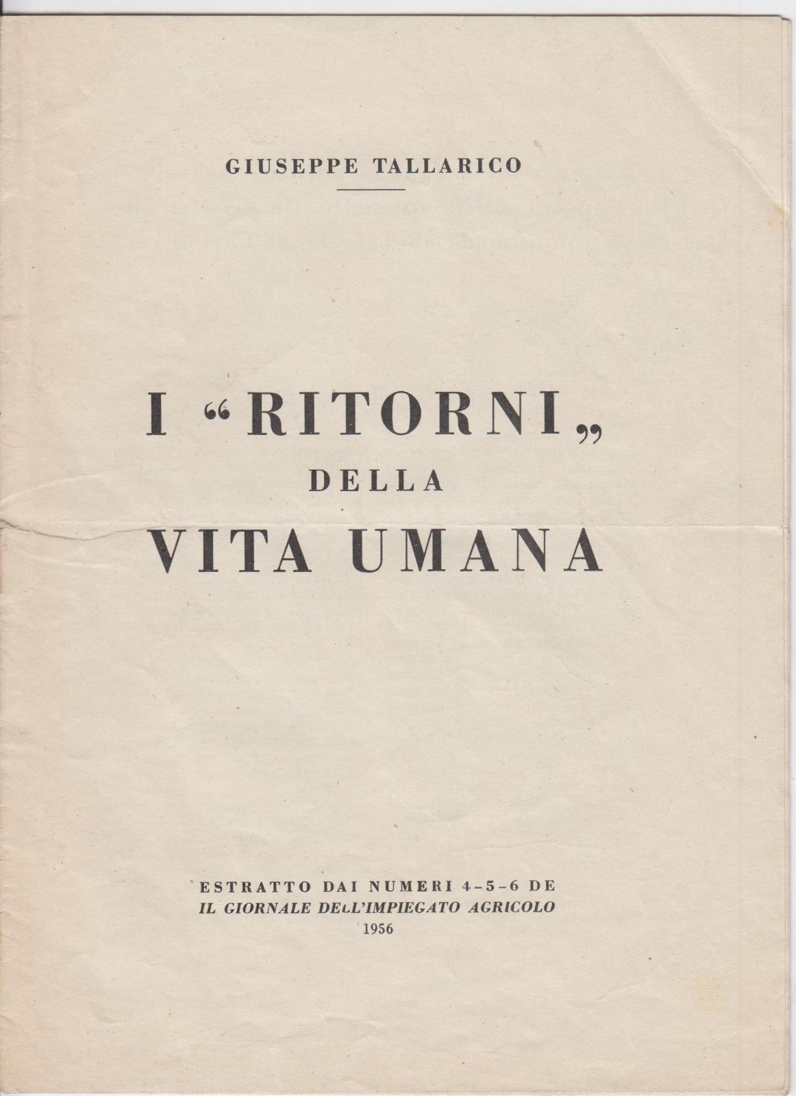 Giuseppe Talarico I ritorni della vita umana estratto