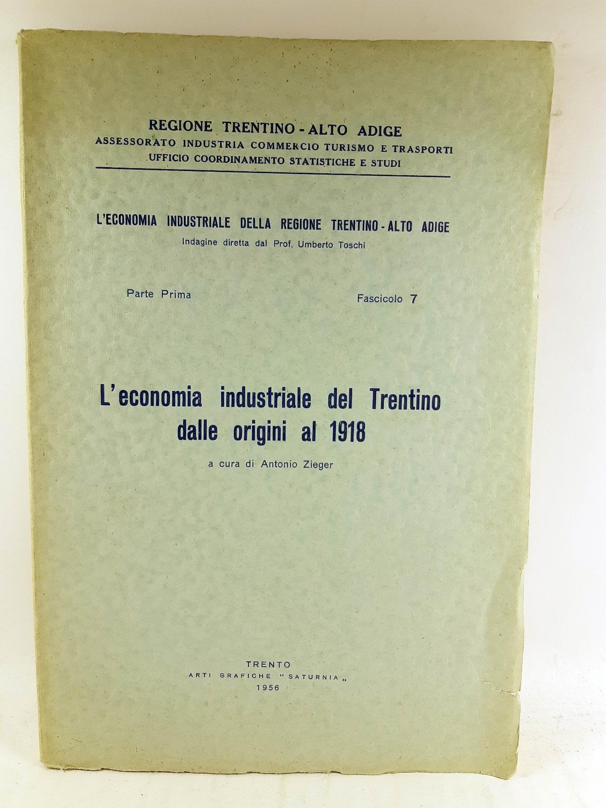 A. Zieger L'economia industriale del Trentino dalle origini al 1918 …