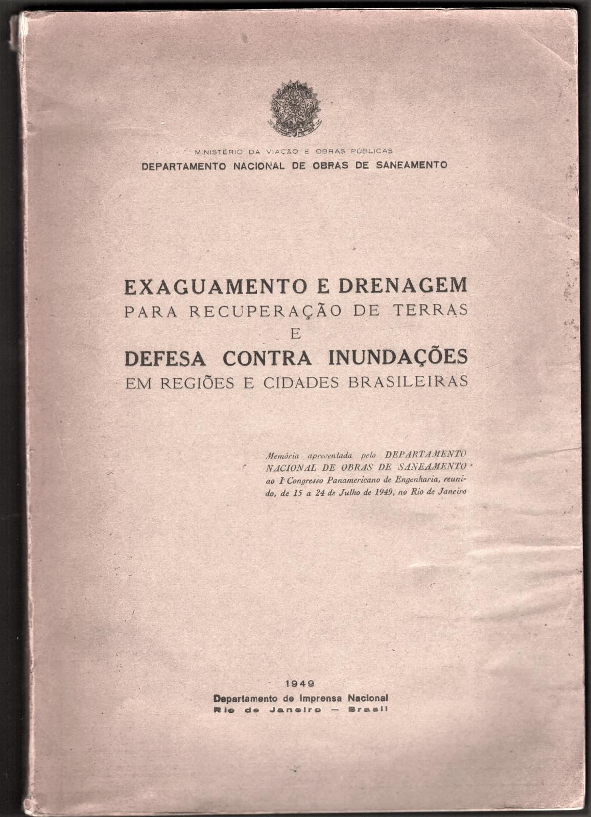 Exaguamento e drenagem 1∞ Congresso panamericano de Engenharia 1949 6 …